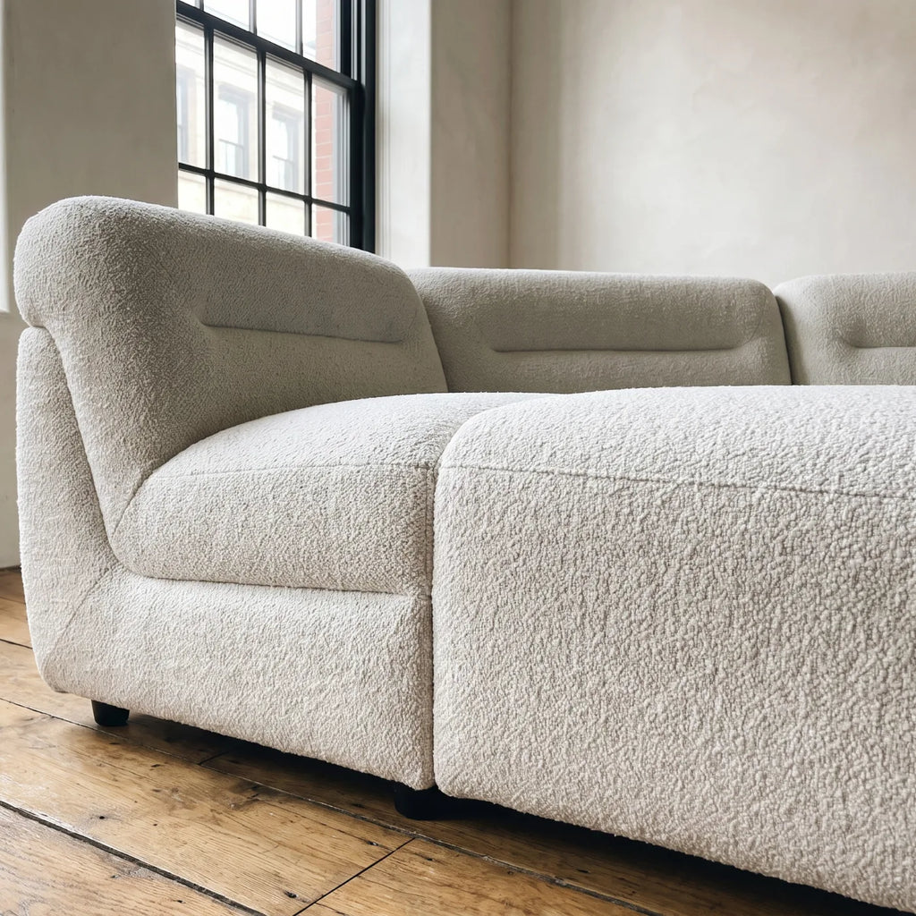 Tovi Performance Boucle 4-Piece Sectional Couch with Ottoman